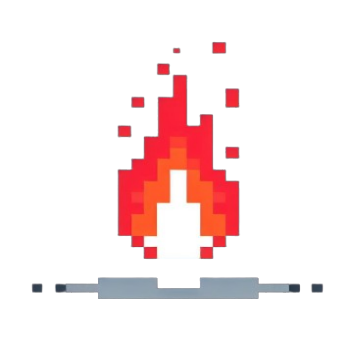 pixelated fire